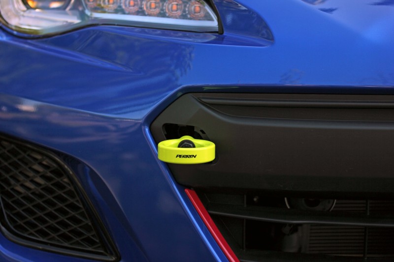 Subaru WRX STI Tow Hook Kit - Front - Perrin Performance - Neon Yellow - `18-`21